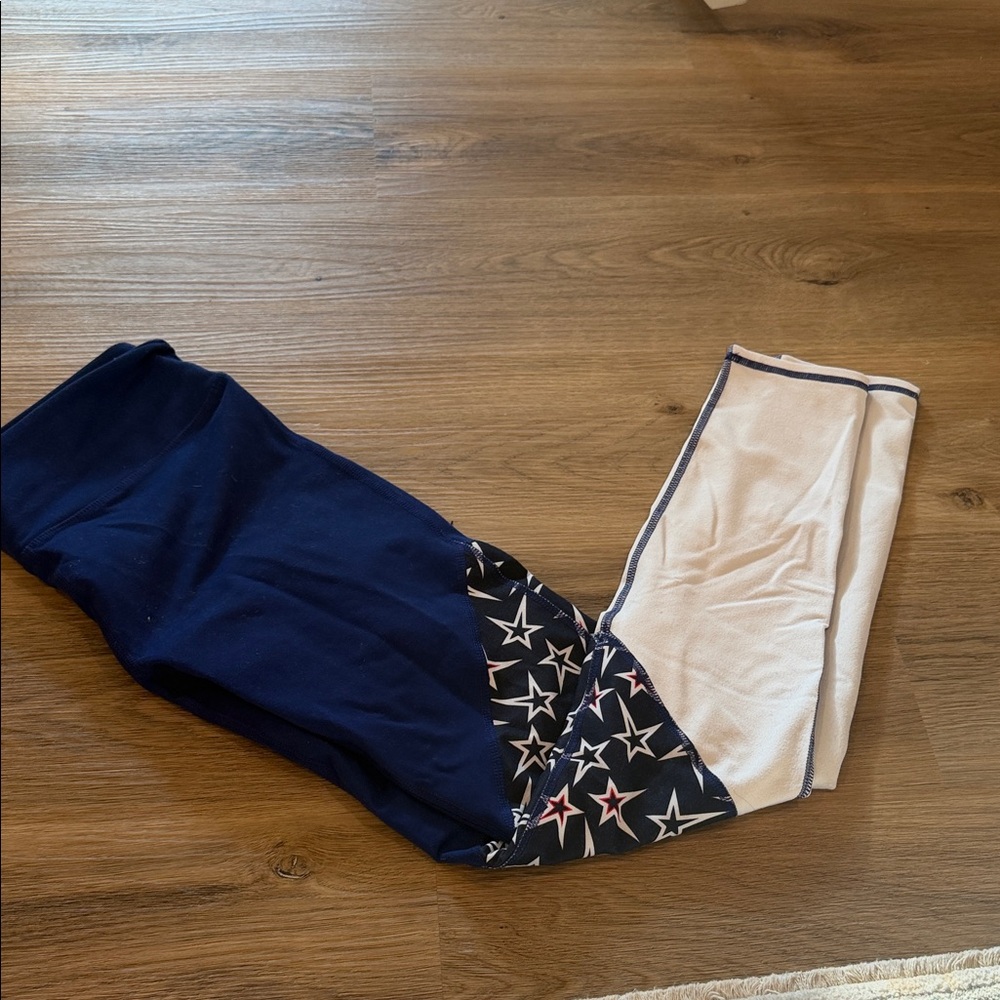 Fabletics Starry Navy and Cream Leggings